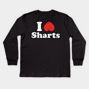 I Heart Sharts {Vintage} Kids Long Sleeve T-Shirt